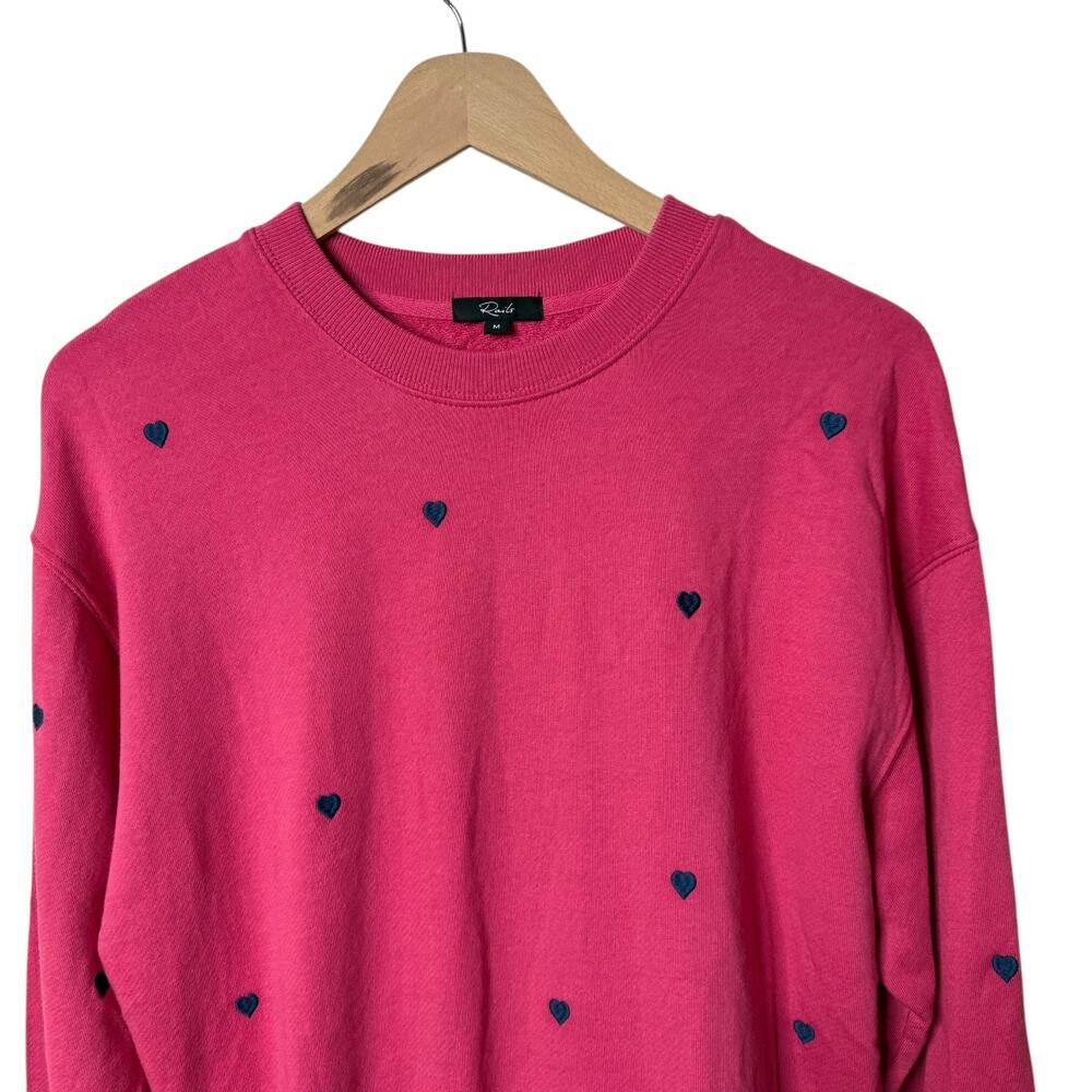 Rails Ramona Sweatshirt Pullover Crew Neck Pink Midnight Hearts Medium - Picture 7 of 8